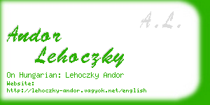 andor lehoczky business card